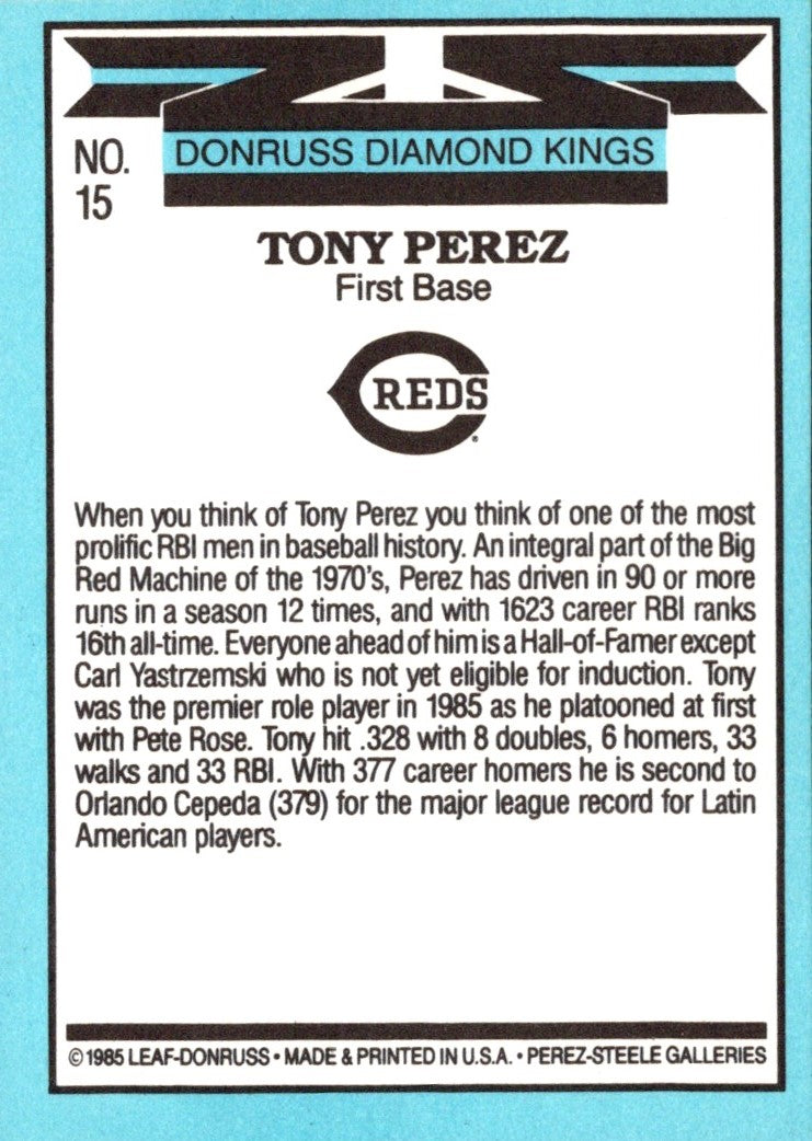 1986 Diamond Kings Tony Perez
