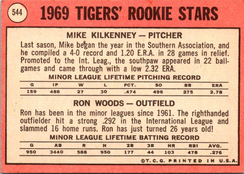 1969 Topps Tigers Rookies - Mike Kilkenny/Ron Woods