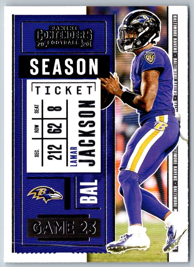 Lamar Jackson – Baltimore Ravens 2021 Panini Contenders Winning Ticket –