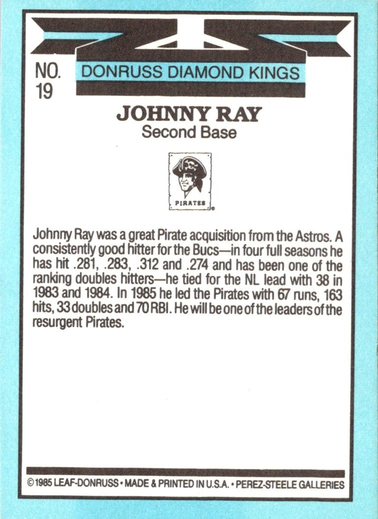 1986 Diamond Kings Johnny Ray