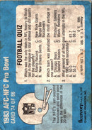 1983 Fleer Team Action NFL Action Highlight 1983 AFC-NFC Pro Bowl