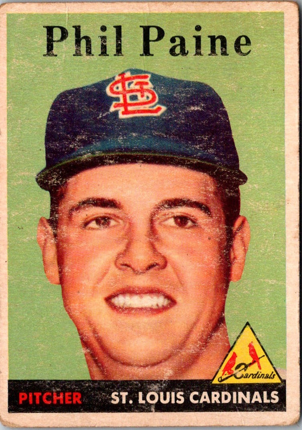 1958 Topps Phil Paine #442 Rookie GOOD