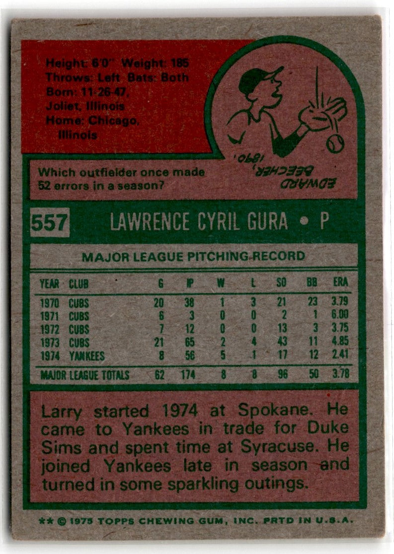 1975 Topps Larry Gura