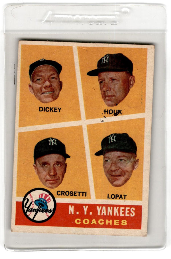 1960 Topps Yankees Coaches HOUK #465 VG-EX+