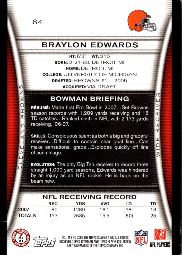 2008 Bowman Braylon Edwards