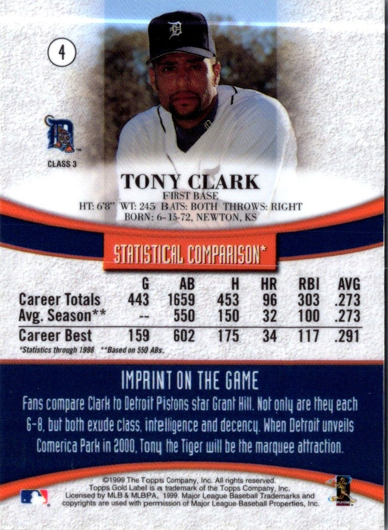 1999 Topps Gold Label Tony Clark