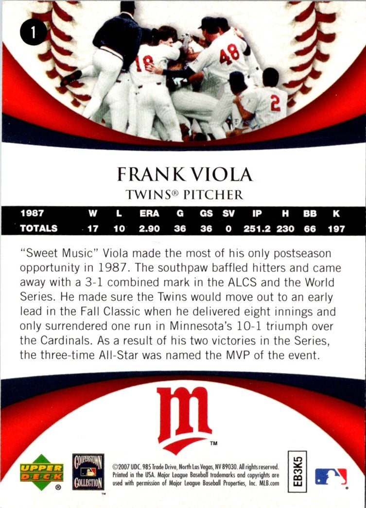 2007 Upper Deck 1987 World Series 20th Anniversary Frank Viola