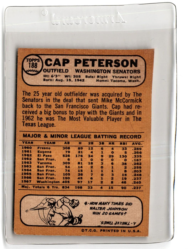1968 Topps Cap Peterson