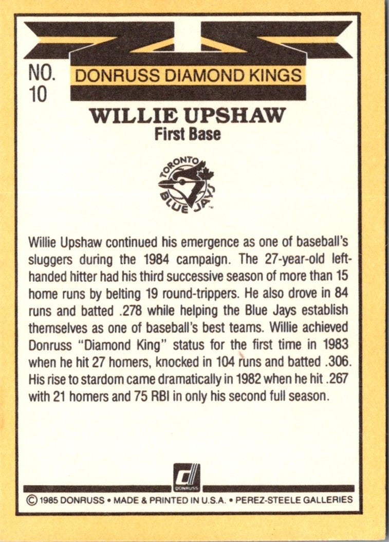 1985 Donruss Willie Upshaw