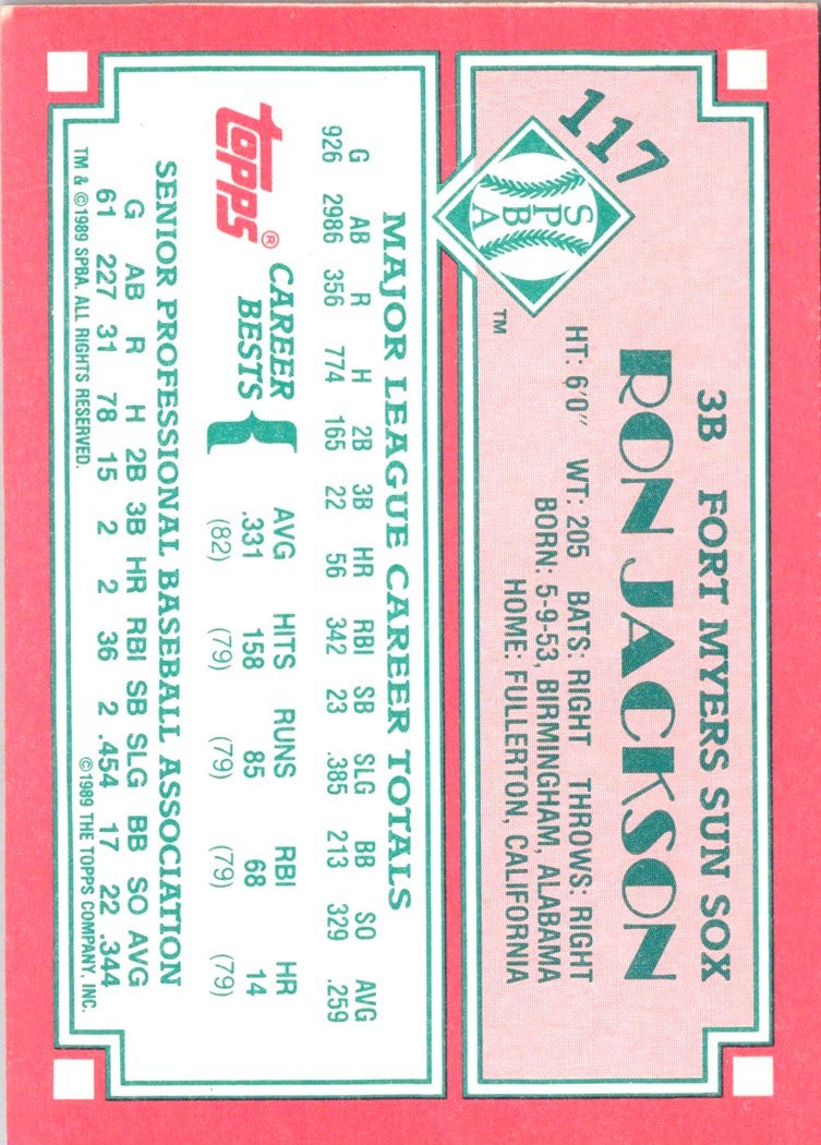 1989 Topps Senior League Ron Jackson