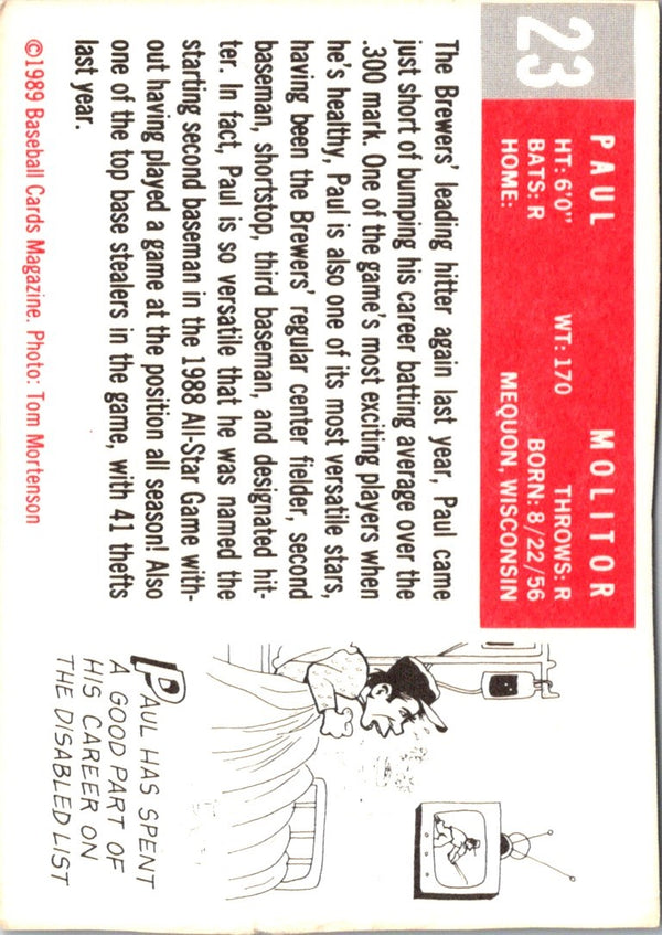 1989 Baseball Card Magazine '59 Topps Replicas Paul Molitor #23