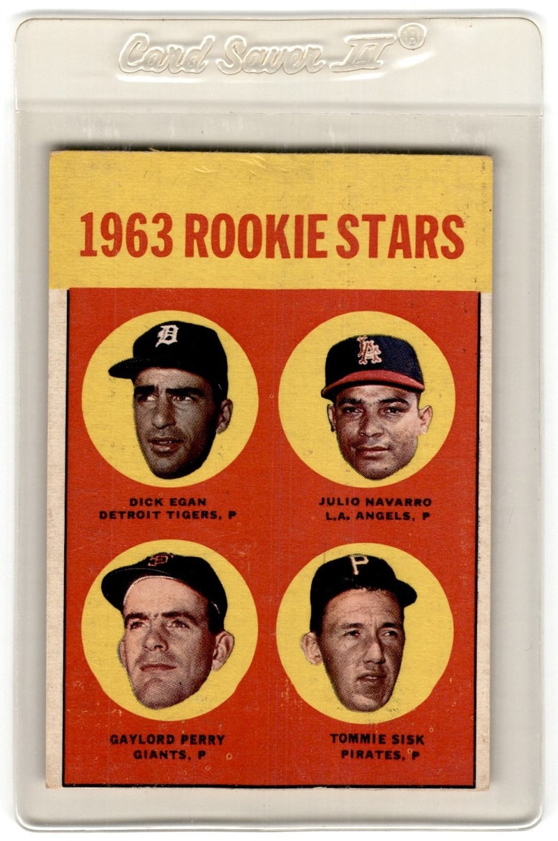 1963 Topps Dick Egan/Julio Navarro/Gaylord Perry/Tommy Sisk
