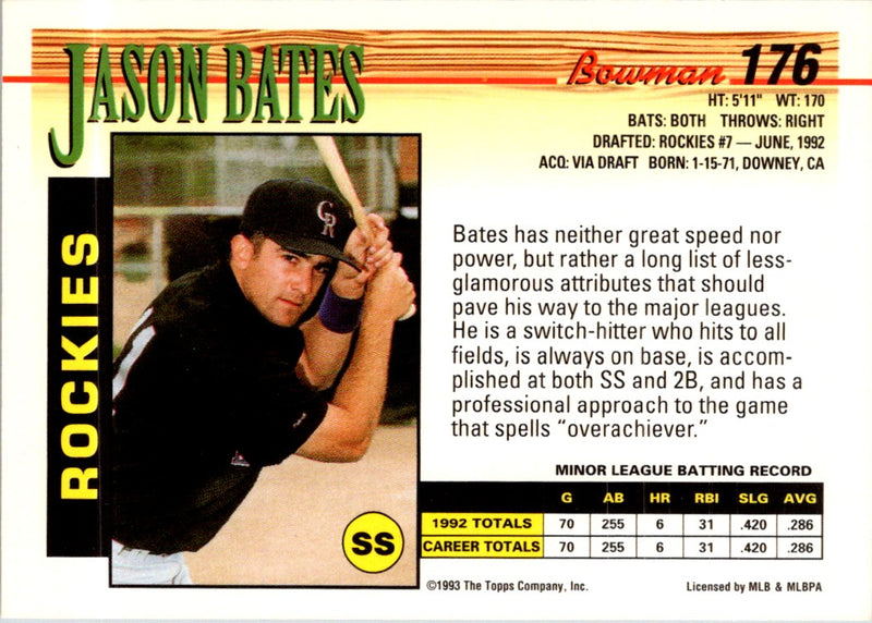 1993 Bowman Jason Bates