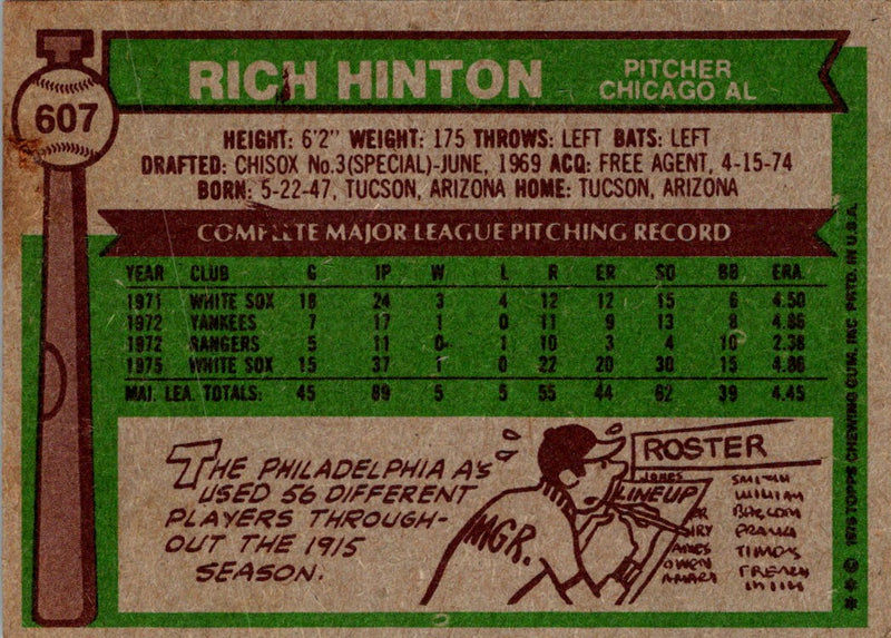 1976 Topps Rich Hinton