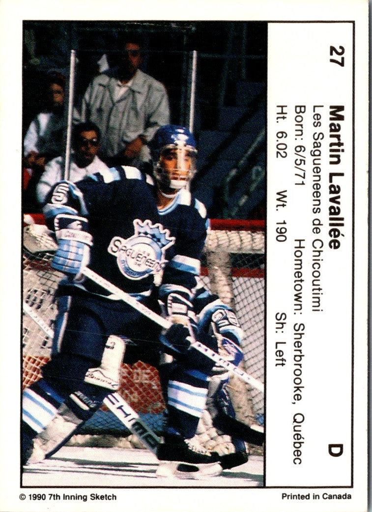 1990 7th Inning Sketch QMJHL Martin Lacombe
