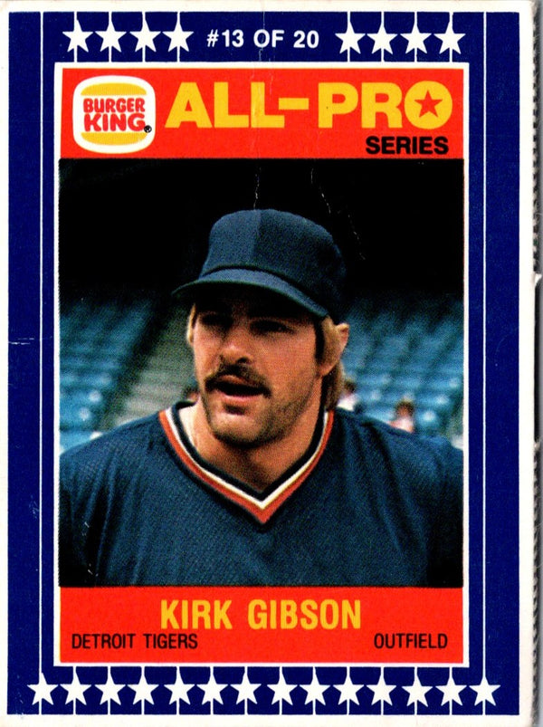 1986 Burger King All-Pro Series Kirk Gibson #13