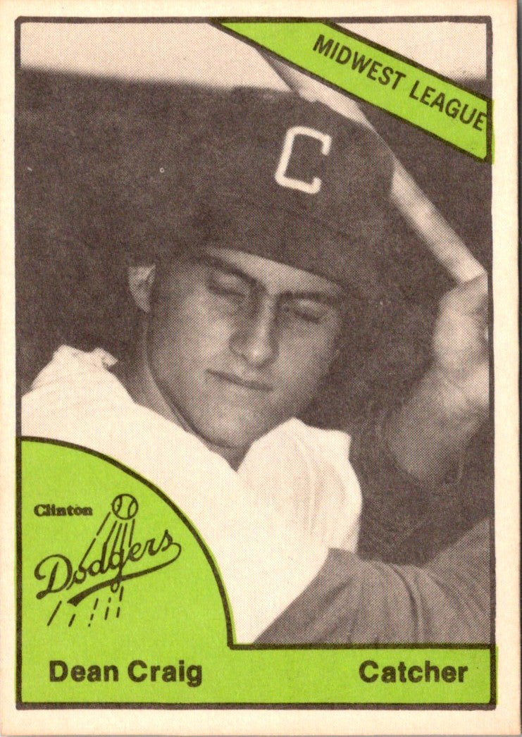 1978 TCMA Clinton Dodgers Dean Craig