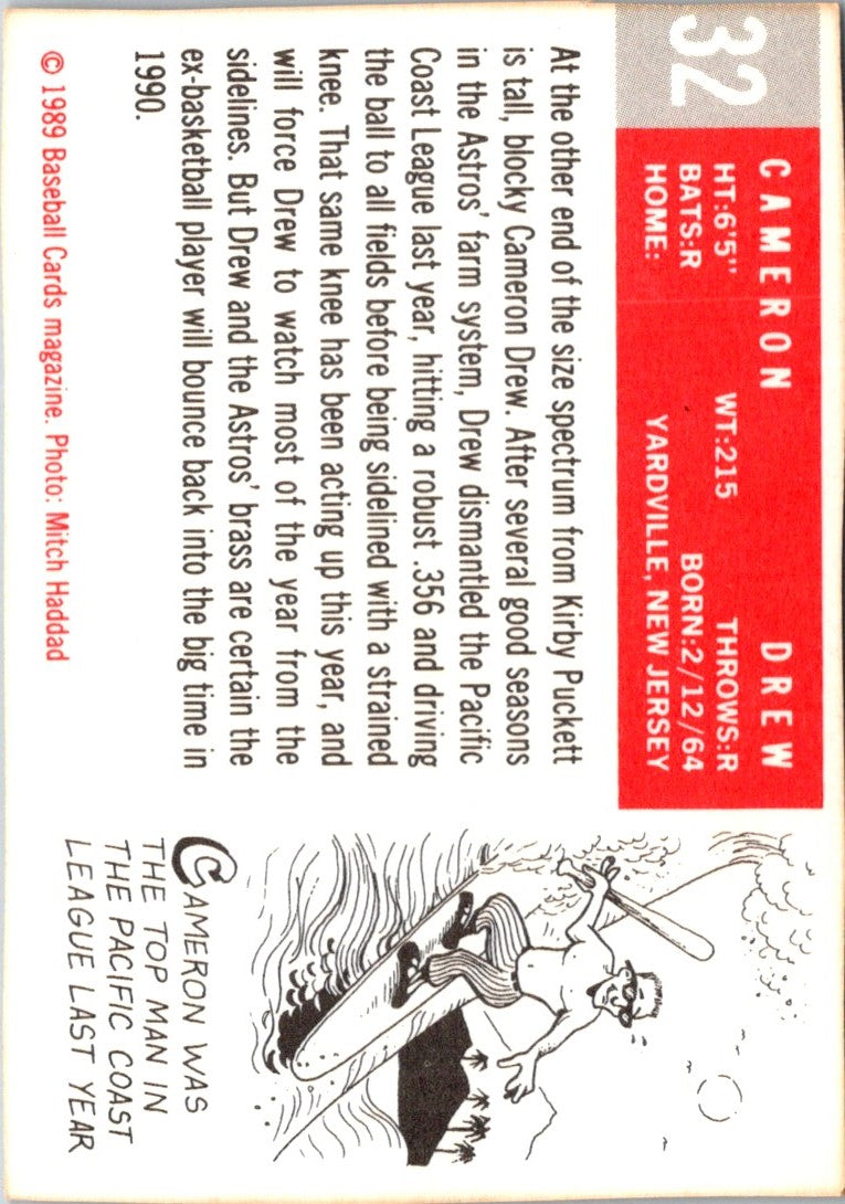 1989 Baseball Card Magazine '59 Topps Replicas Cameron Drew