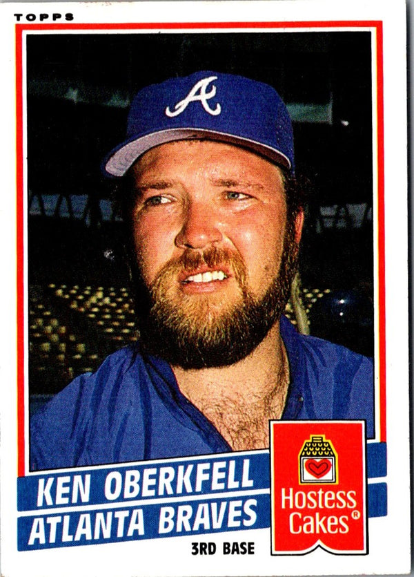 1985 Topps Hostess Atlanta Braves Ken Oberkfell #17