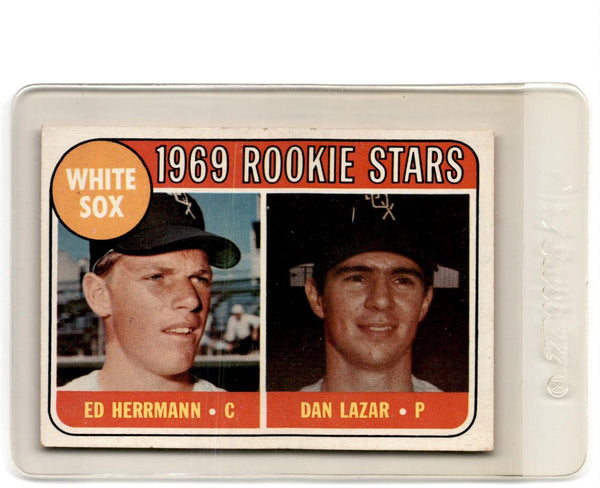 1969 Topps White Sox Rookies - Ed Herrmann/Dan Lazar #439 Rookie EX