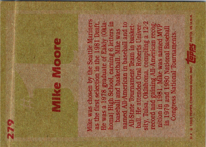 1985 Topps Mike Moore