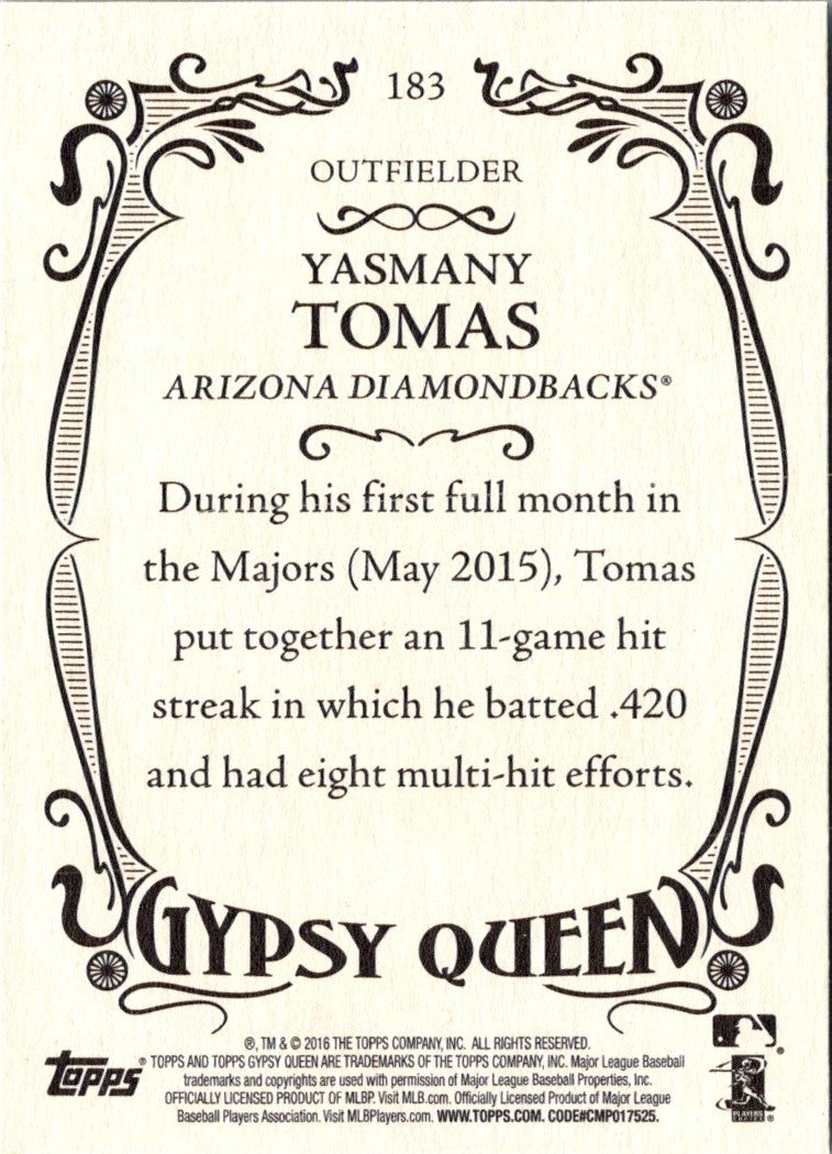 2016 Topps Gypsy Queen Yasmany Tomas