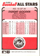 1989 Fleer Baseball All-Stars Dwight Gooden