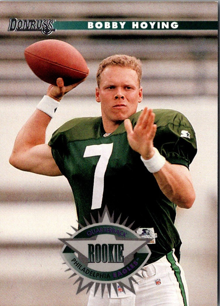 Bobby Hoying autographed football card (Philadelphia Eagles) 1996 Donruss  #228