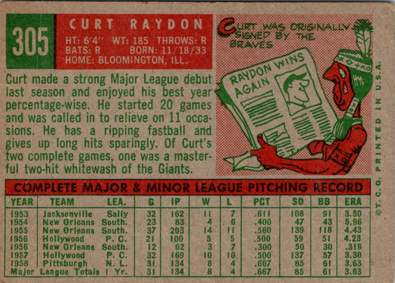 1959 Topps Curt Raydon