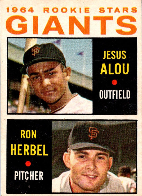 1964 Topps 1964 Giants Rookie Stars - Jesus Alou/Ron Herbel #47 Rookie EX