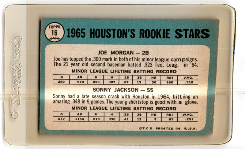 1965 Topps Sonny Jackson / Joe Morgan