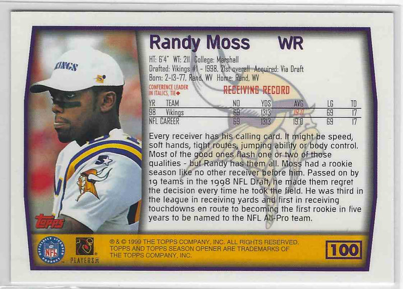 1999 Topps Randy Moss