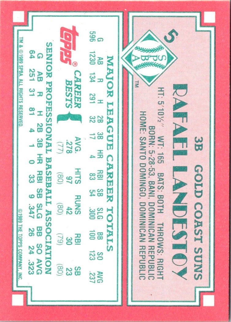 1989 Topps Senior League Rafael Landestoy
