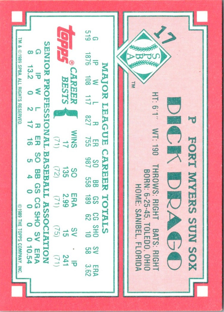 1989 Topps Senior League Dick Drago