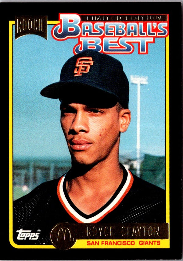 1992 Topps McDonald's Baseball's Best Royce Clayton #38