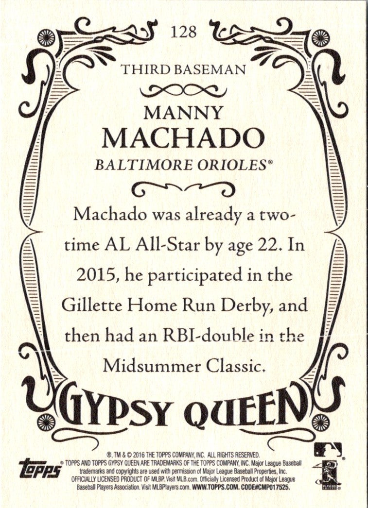 2016 Topps Gypsy Queen Manny Machado