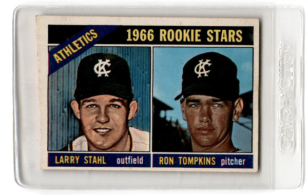 1966 Topps Athletics Rookies - Larry Stahl/Ron Tompkins #107 EX