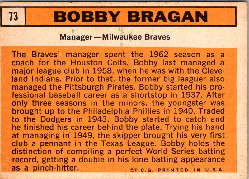 1963 Topps Bobby Bragan