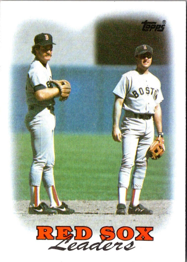 1988 Topps Red Sox Leaders - Wade Boggs/Spike Owen #21