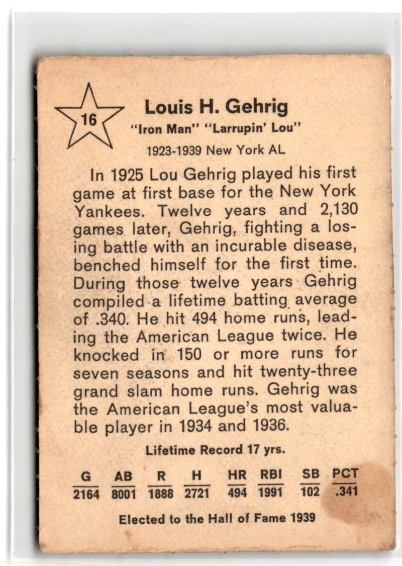 1961 Golden Press Lou Gehrig