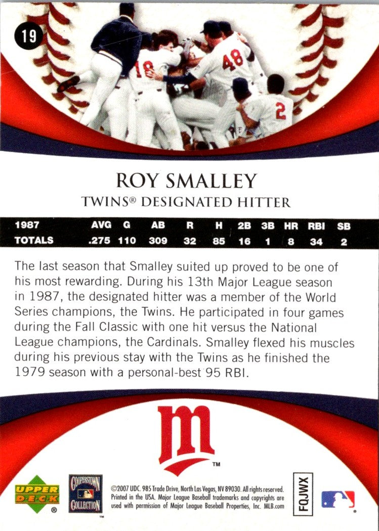 2007 Upper Deck 1987 World Series 20th Anniversary Roy Smalley