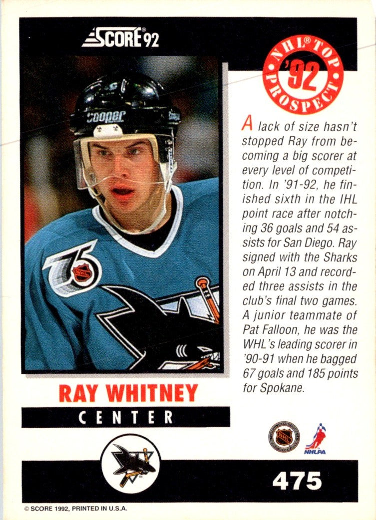 1992 Score Ray Whitney