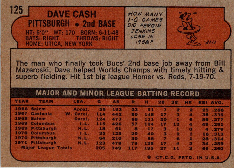 1972 Topps Dave Cash