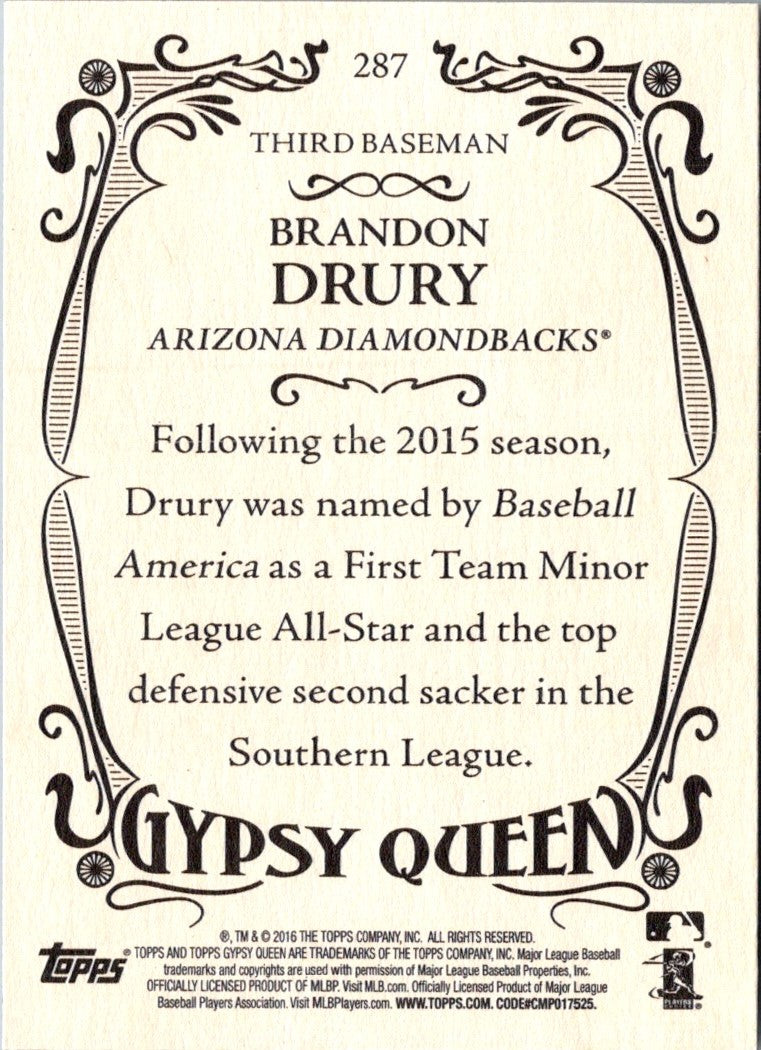 2016 Topps Gypsy Queen Brandon Drury