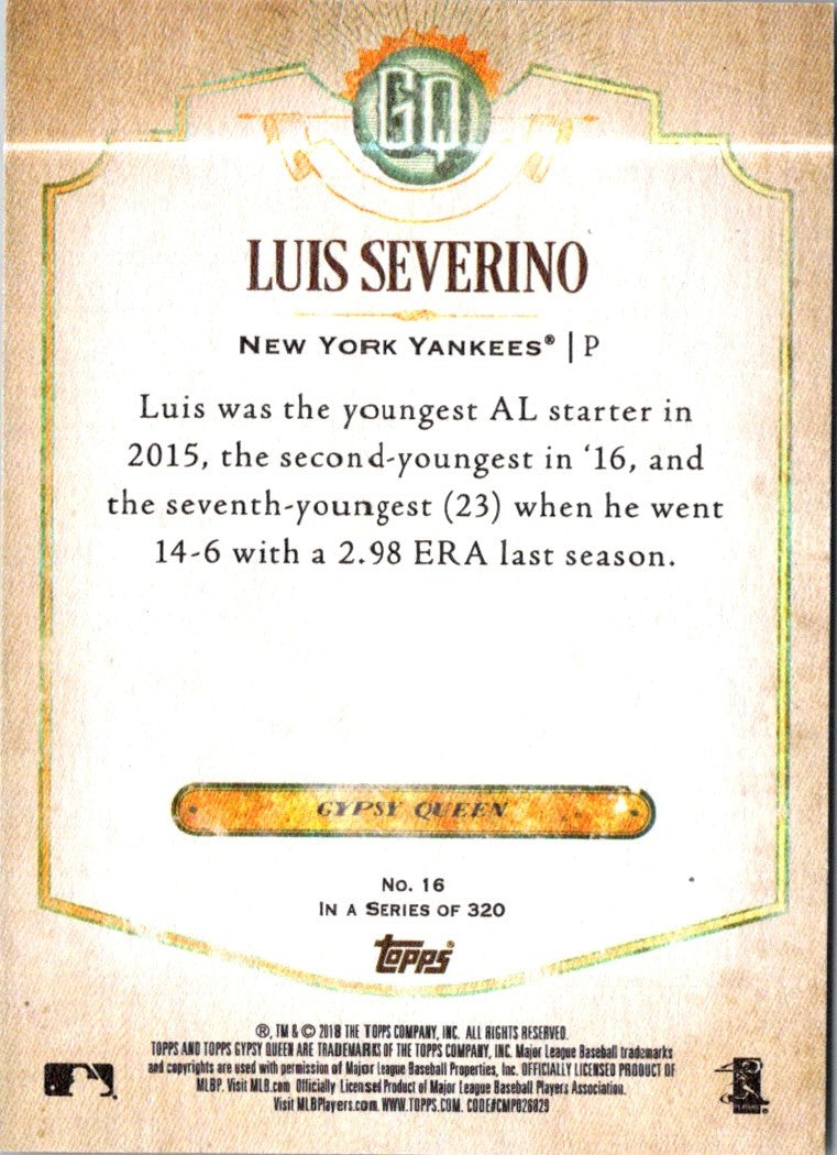 2018 Topps Gypsy Queen Luis Severino