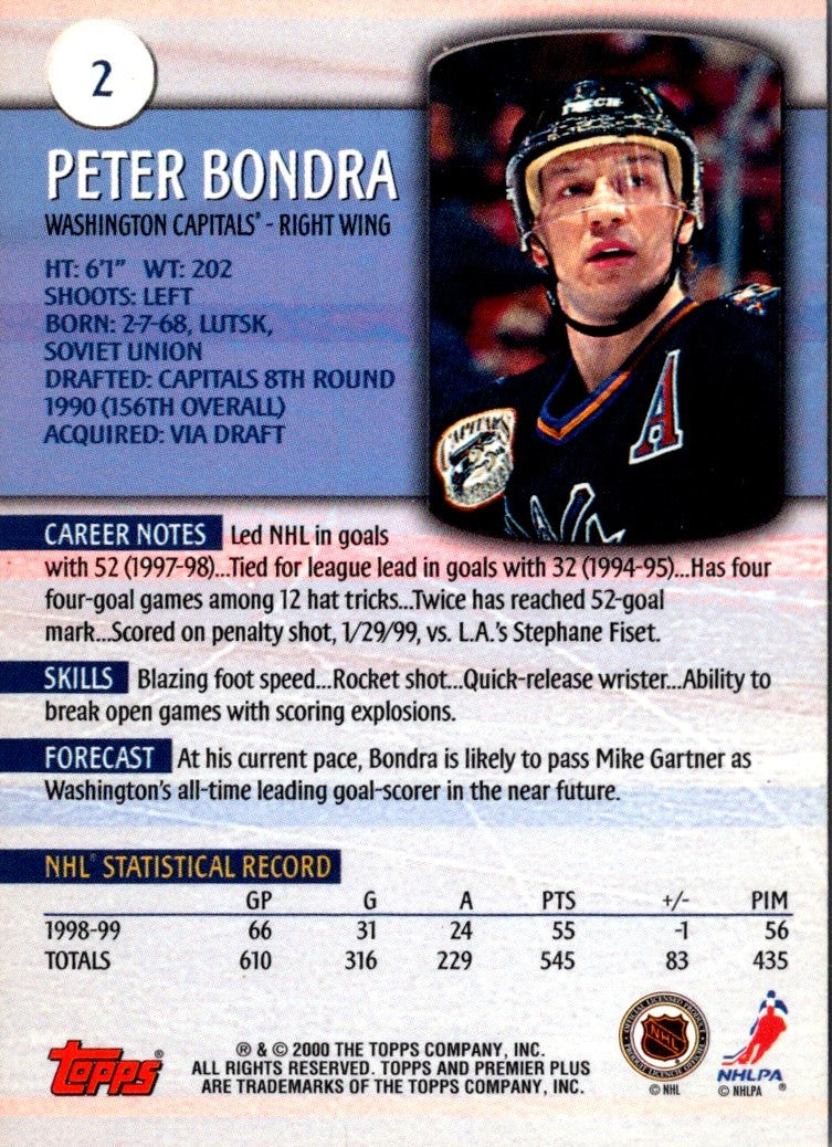 1999 Topps Premier Plus Peter Bondra