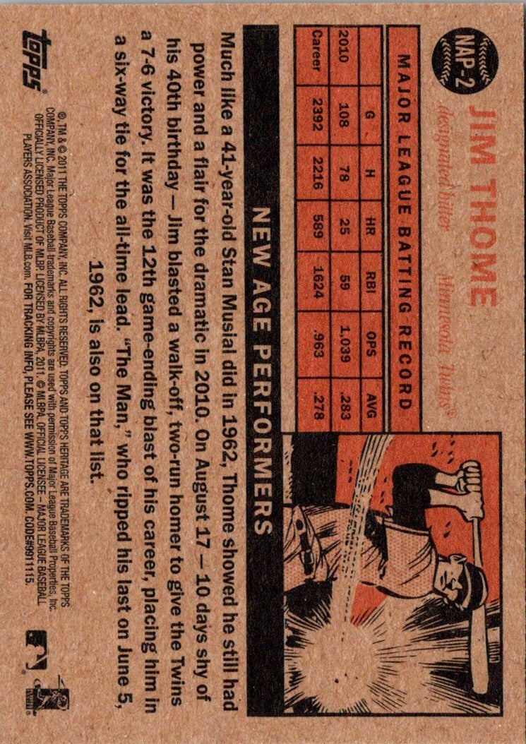 2011 Topps Heritage New Age Performers Jim Thome