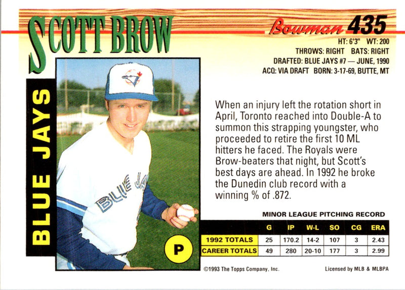 1993 Bowman Scott Brow