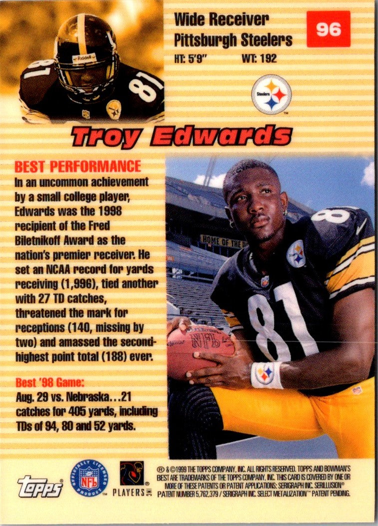 1999 Bowman's Best Troy Edwards