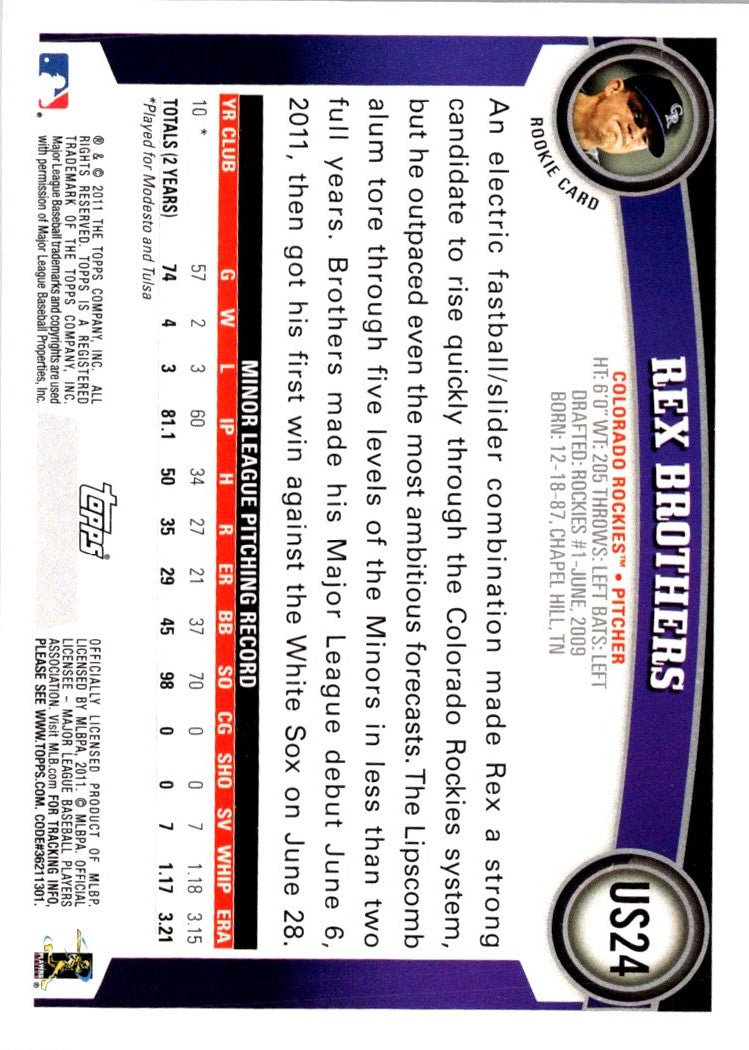 2011 Topps Update Rex Brothers